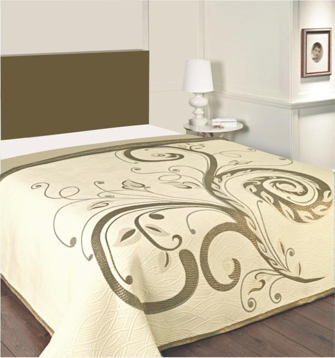Forbyt Prikrývka na posteľ, Dominic, hnedozlatá 140 x 220 cm